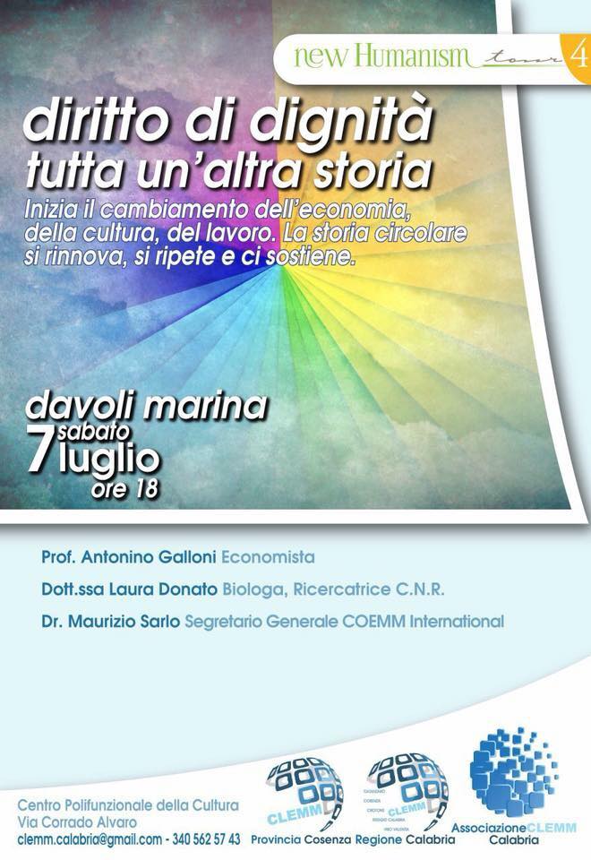 , Maurizio Sarlo &#8211; Conferenza a Davoli (CZ) Il Diritto di Dignità., COEMM