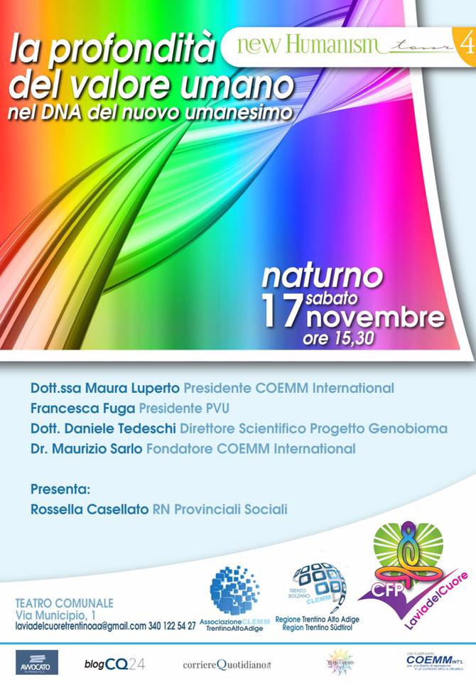 , Maurizio Sarlo &#8211; Domani 17/11/2018 saremo a Merano per continuare il Passa Parola del Progetto COEMM., COEMM
