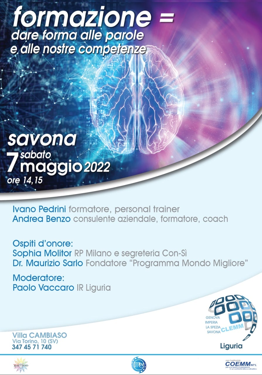 , Maurizio Sarlo &#8211; Gli Eroi dei CLEMM…  Si incontrano a Savona!  Sabato 07/05/2022 ore 14!, COEMM